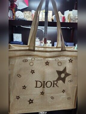 Dior Beige Star-Print Tote Bag